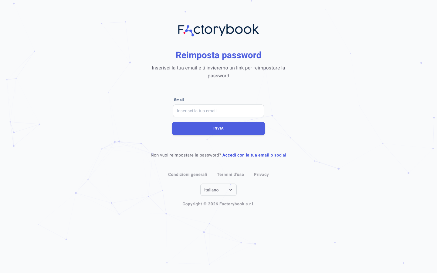 Pagina di recupero password